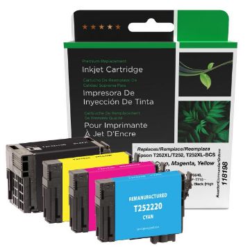 Picture of COMPATIBLE BLACK T252XL/T252, T252XL-BCS K HY, CYAN, MAGENTA, YELLOW INKS