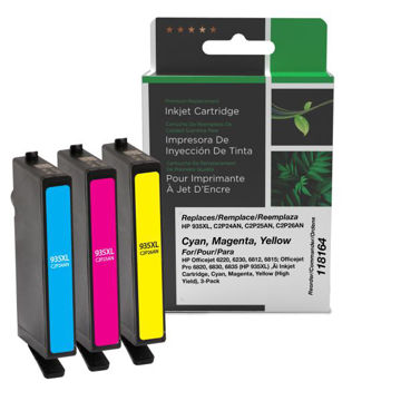 Picture of COMPATIBLE HP F6U05BN HY CYAN, MAGENTA, YELLOW INKS