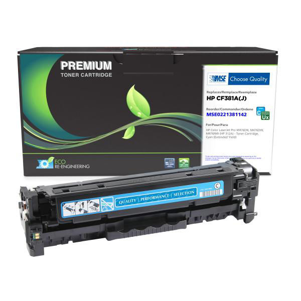 Picture of COMPATIBLE EXTENDED YIELD CYAN TONER FOR HP CF381A (HP 312A)