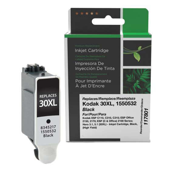 Picture of COMPATIBLE HIGH YIELD BLACK INK FOR KODAK 1550532 (30XL)