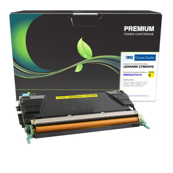 Picture of COMPATIBLE LEXMARK C736H2YG HY YELLOW TONER