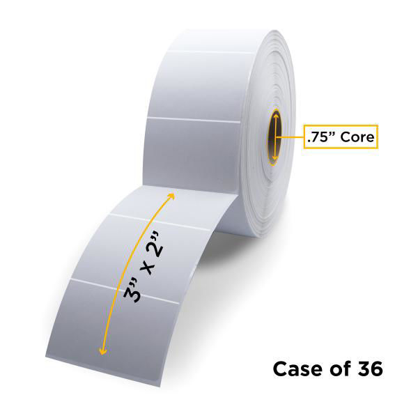 Picture of COMPATIBLE DIRECT THERMAL LABEL ROLL 0.75" ID X 2.2" MAX OD FOR MOBILE BARCODE PRINTERS