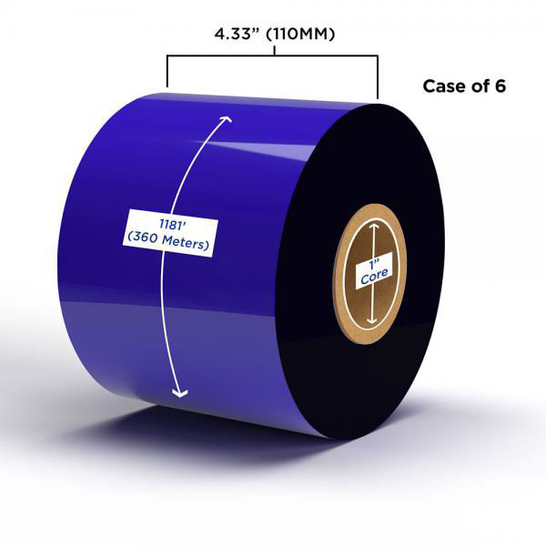 Picture of DATAMAX NON-OEM NEW ENHANCED RESIN RIBBON 110MM X 360M (6 RIBBONS/CASE)