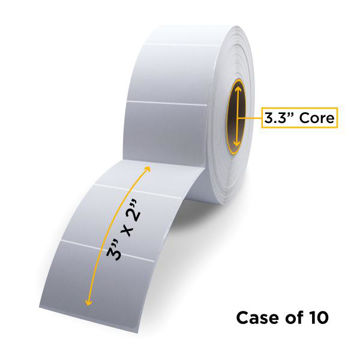 Picture of COMPATIBLE DIRECT THERMAL LABEL ROLL 1.0" ID X 3.3" MAX OD FOR DESKTOP BARCODE PRINTERS