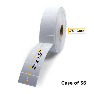 Picture of COMPATIBLE DIRECT THERMAL LABEL ROLL 0.75" ID X 2.2" MAX OD FOR MOBILE BARCODE PRINTERS