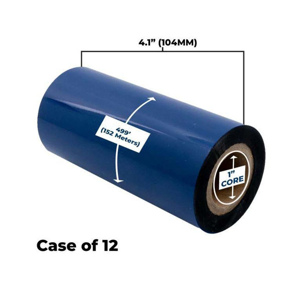 Picture of COMPATIBLE HIGH PERFORMANCE WAX RIBBON 104MM X 152M (12 RIBBONS/CASE) FOR INTERMEC PRINTERS