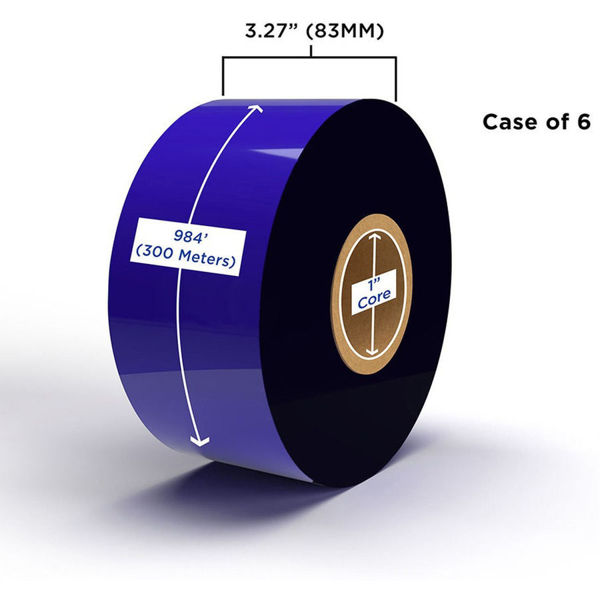 Picture of COMPATIBLE ENHANCED WAX/RESIN RIBBON 83MM X 300M (6 RIBBONS/CASE) FOR ZEBRA PRINTERS