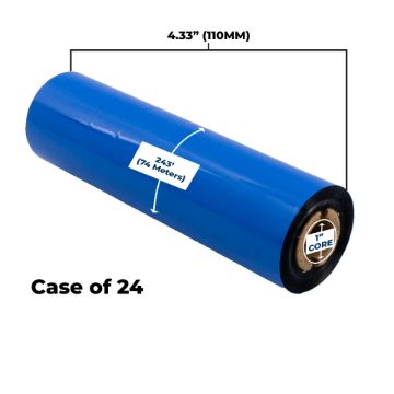 Picture of ZEBRA NON-OEM NEW HIGH PERFORMANCE WAX RIBBON 57MM X 74M (24 RIBBONS/CASE)