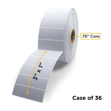 Picture of ZEBRA NON-OEM NEW DIRECT THERMAL LABEL ROLL 0.75" ID X 2.5" MAX OD